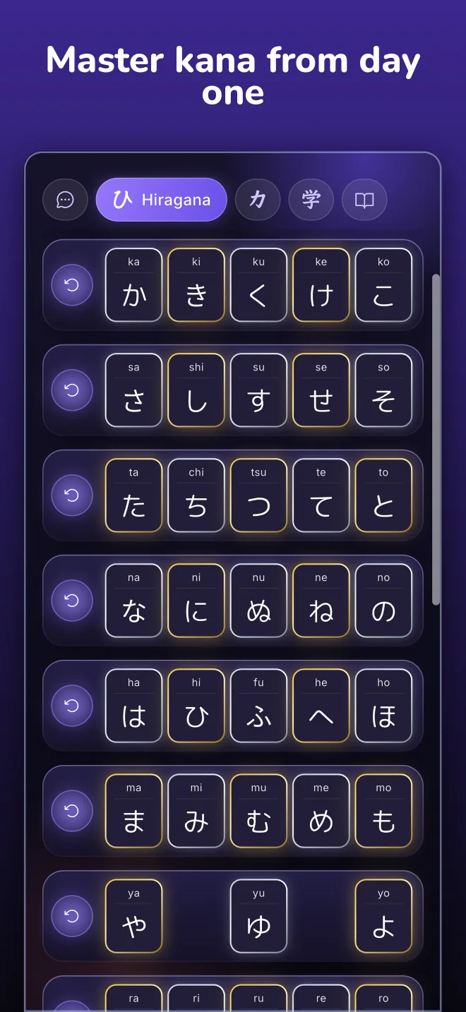Kadojo kana card screen